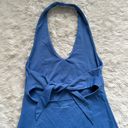 Patagonia Dress Morning Glory Halter Open Tie Back Knee Length A-line Blue S Photo 5