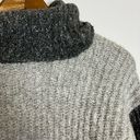 Anthropologie Kaisley Two Toned Gray Wool Blend Cowl Neck Balloon Sleeve Knit Sweater Photo 2