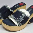 Vintage Blue Bakers  Denim Platform Wedges Size 9M Photo 0