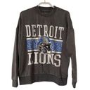 Detroit Lions Women's Oversized Crewneck Pullover Sweatshirt Gray Size Small Photo 0