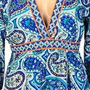 Trina Turk  “Provence” blue/teal/white paisley dress/Swim cover-up. Small. EUC Photo 2