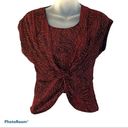 Tiana B  Red Sparkle Short Sleeve Blouse Size Medium Photo 4