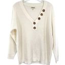 Listicle  Women's V-Neck Waffle Knit Button Sweater Long Sleeve Photo 0