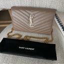 Saint Laurent  YSL Classic Cassandre Wallet on Chain in Grain de Poudre Leather Photo 2