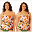 Anne cole NWT  Asymmetrical Side Tie Tankini Swim Top Plus Size 18W NEW Photo 1