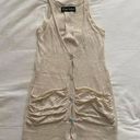 River Island  Beige Cream Ruched Draped Sweater Vest Cardigan size Small Photo 0