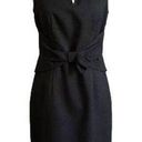 David Meister  Dress Black Sleeveless Bow Waist Sheath Cocktail Dress Size 4 Photo 0