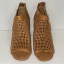 Guess  Olysa Perforated Upper Taupe Block Heel Open Toe Bootie Size 5.5 Photo 2