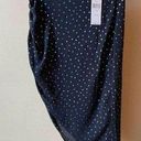 BCBGeneration  Zipper Iridescent Polka Dot Ruched Skirt in Navy Blue Size 2 Photo 0