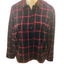 Christopher & Banks Vintage 90’s  Black Red Plaid Glitter Blazer Jacket Size M Photo 7