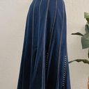 Vintage Y2K Studded Denim Pleated Long Midi Skirt Size 4 Photo 2