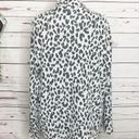 kim rogers  Fuzzy White & Gray Cheetah Animal Print Open Cardigan Size Large Photo 6