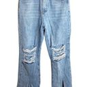 Dolls Kill Momokrom  Slashed Knee Split Hem Hi Rise Denim Jeans Distressed Us 6 Photo 0