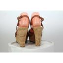 Guess Women’s  Brown Leather Strap Wedge Shoes Cork Heels Size 8M Photo 2