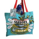 NWT Trader Joe's Blue/Red Sardine Reusable Canvas Shopping Bag Limited Edition Multiple Photo 0