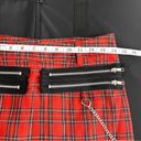 Tripp NYC  Red Tartar Plaid Zipper Chain Punk Grunge Rock Emo Maxi Skirt Photo 3