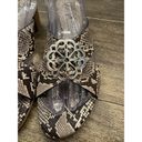 Brighton  Alison Snakeskin Leather Block Heel Medallion Sandals Slip On Size 9 Photo 3