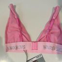 SKIMS  x Swarovski Cotton Rib Plunge Crystal Bralette Bubble Gum Pink Small NEW Photo 3