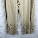 Soft Surroundings  Womens Large Pull On Faux Suede Eyelet Boho Cropped Pants Photo 3