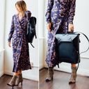 Rag and Bone  Odette V Neck Long Sleeve Blue Floral Wrap Midi Dress US 2 Photo 3