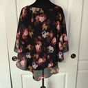 AB Studio  ABSTRACT FLORAL PONCHO FLOWY BLOUSE Photo 3