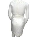 Isaac Mizrahi  for Target Womens Size 12 White Sheath Dress Bejeweled Slit Neck Photo 6