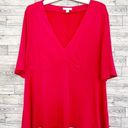 New York & Co. ON SALE! Bright Pink V Neck Short Sleeve Blouse, XL Photo 3