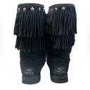 Jimmy Choo UGG &  Black Suede Sheepskin "SORA" Fringed Winter EUC Photo 6