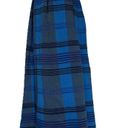 Vintage Geiger Austria Blue Tartan Plaid Midi Skirt Size 40 XS Photo 3