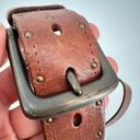 American Eagle  Outfitters Women's Leather Studded Buckle Waist Belt Brown Medium Photo 6