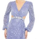 Mac Duggal NWT  Gorgeous Sequined Faux Wrap Cut Out Puff Sleeve Gown Dress Photo 2