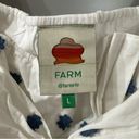 Farm Rio NWOT  100% Cotton Blue Flowers Embroidered Crop Top Blouse Size L Photo 5