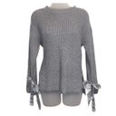 Tuckernuck  Bloggers Favorite all:row Bow Sleeve Side Slit Sweater Small Gray Photo 7