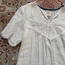 Knox Rose  eyelet lace prairie cottagecore white blouse size XS scalloped hem Photo 3