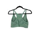 Zella  Sports Bra Womens XL Seamless Stretch Racerback Green Perforated Photo 1