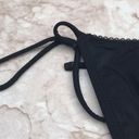 Topshop Black and Pink  Floral Embroidered String Bikini Bottoms Photo 12