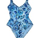 ANDIE  Swim The Baia One Piece Underwire Swimsuit in Blue Floral Size Small Photo 1