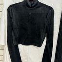 Adidas NWT  Originals Crushed Velvet Crop Top & Flared Pants Active Set Black S Photo 3