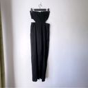 ZARA Black Linen Blend Strapless Twist Front Cut Out Midi Dress XS Photo 7