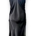 Victoria's Secret  Slip Dress Long Strappy Corset Sides Sz M Black Satin Gown Sexy Photo 0