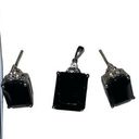 Onyx Black  and white topaz earrings and pendant 925 sterling Photo 0