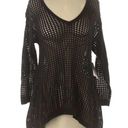 Eight Eight Eight  Women Size S Black Bohemian Crochet Shark Bit Hem Knit Top NWT Photo 0