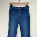 Free People  Just Float On Flare Jeans Sz 26 Dark Wash Denim Stretch Western Photo 5