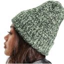 ASOS  DESIGN Mixed Knit Ribbed Beanie Black and Green Hat One Size Photo 4