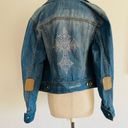 Old Navy Y2K  Denim Blue Jean Cotton Jacket Back Bedazzled Silver Sparkle Cross Photo 3