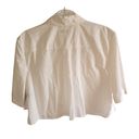 Equipment ‎ Cropped Button Down Shirt Womens Size L Collared Pockets White Photo 2