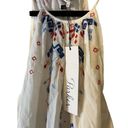 Parker NWT Revolve  Dress White Red Blue Embroidered Halter Stretch Waist Mini M Photo 4