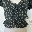 Abound NWOT  Tie Front Puff Sleeve Blouse In Olive Sarma Vintage Daisy Photo 2