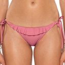 Mulberry Soluna Tie Side Hipster Swim Bikini Bottom  Pink Medium NWT Photo 0