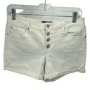 Jessica Simpson  Womens Jean Shorts Button Fly Cuffed Vintage High Waist White 28 Photo 0